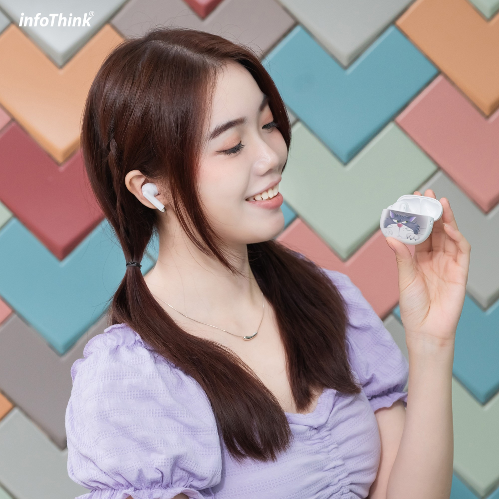 infoThink 訊想科技 迪士尼 仙履奇緣 魯斯佛 貓咪 無線藍牙耳機 藍芽耳機 耳機-細節圖3