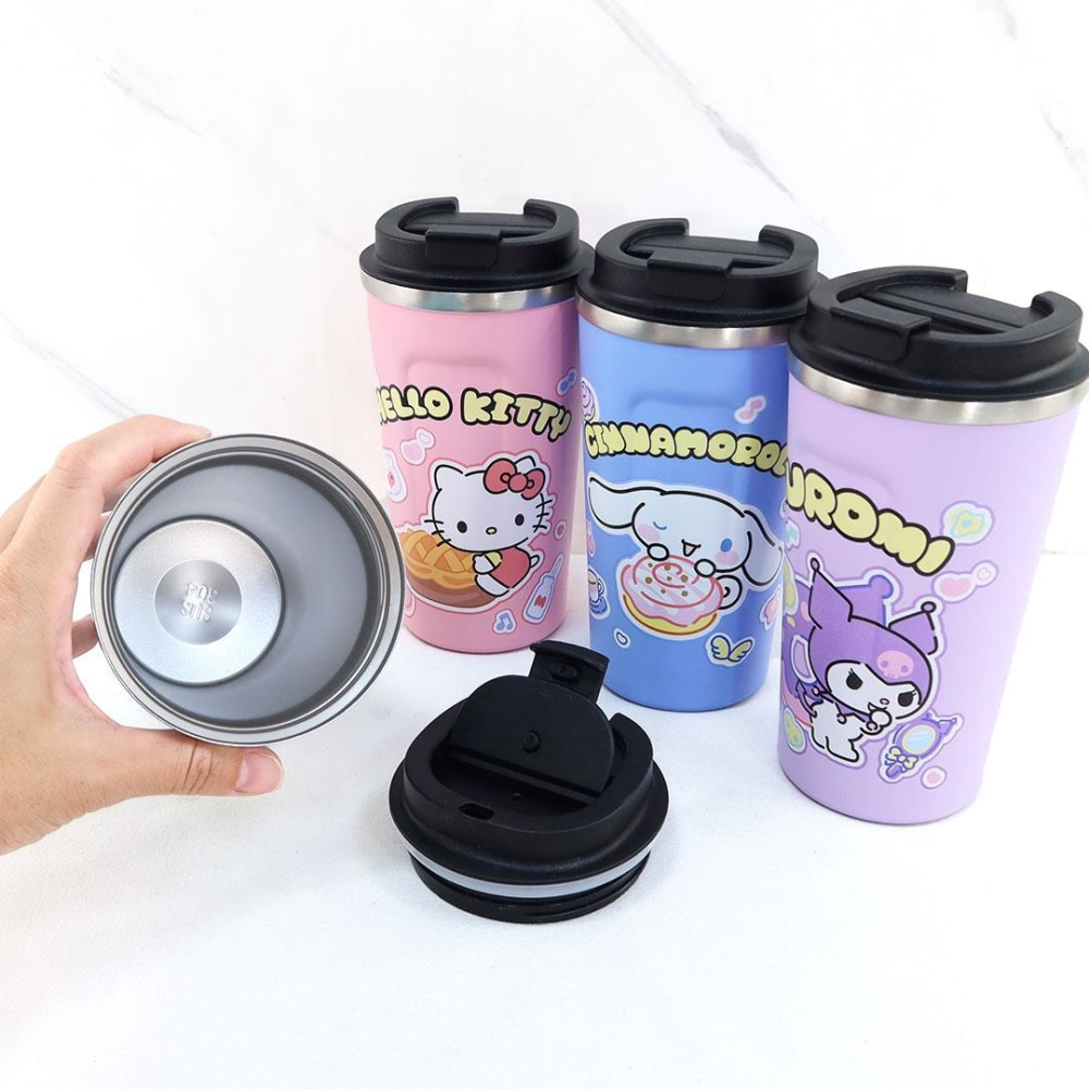 三麗鷗 Kitty 酷洛米 大耳狗 帕恰狗 510ml 不鏽鋼咖啡杯 保溫杯 水壺 咖啡杯-細節圖2