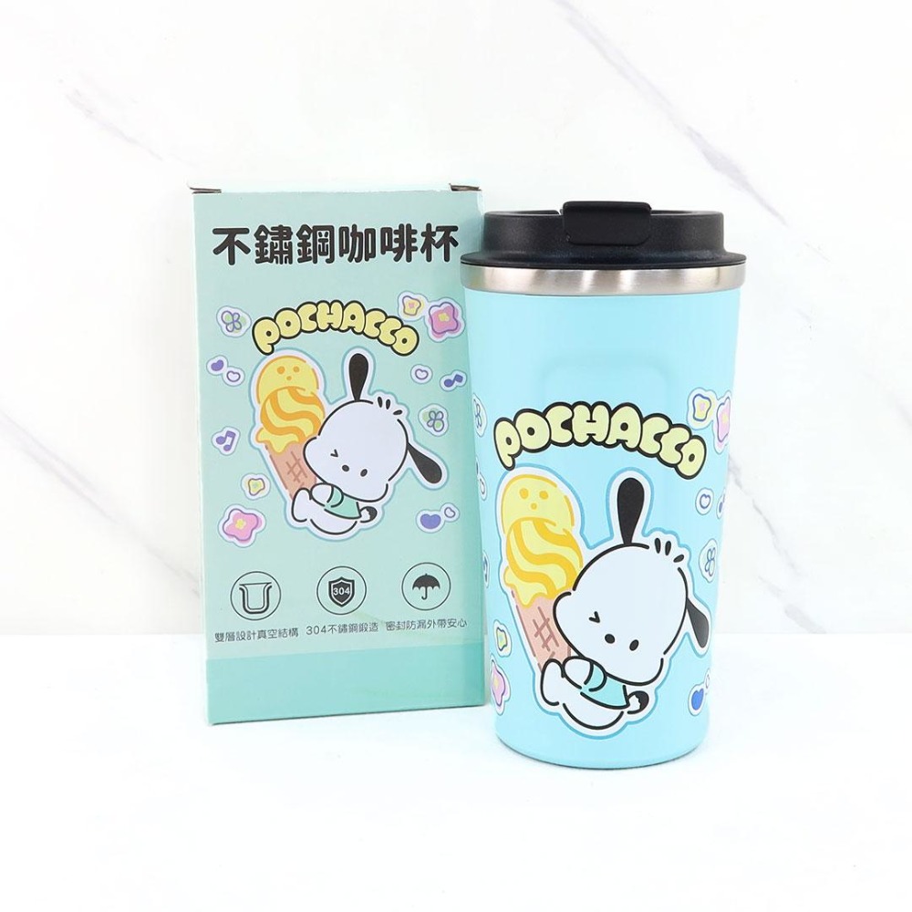 三麗鷗 Kitty 酷洛米 大耳狗 帕恰狗 510ml 不鏽鋼咖啡杯 保溫杯 水壺 咖啡杯-規格圖3