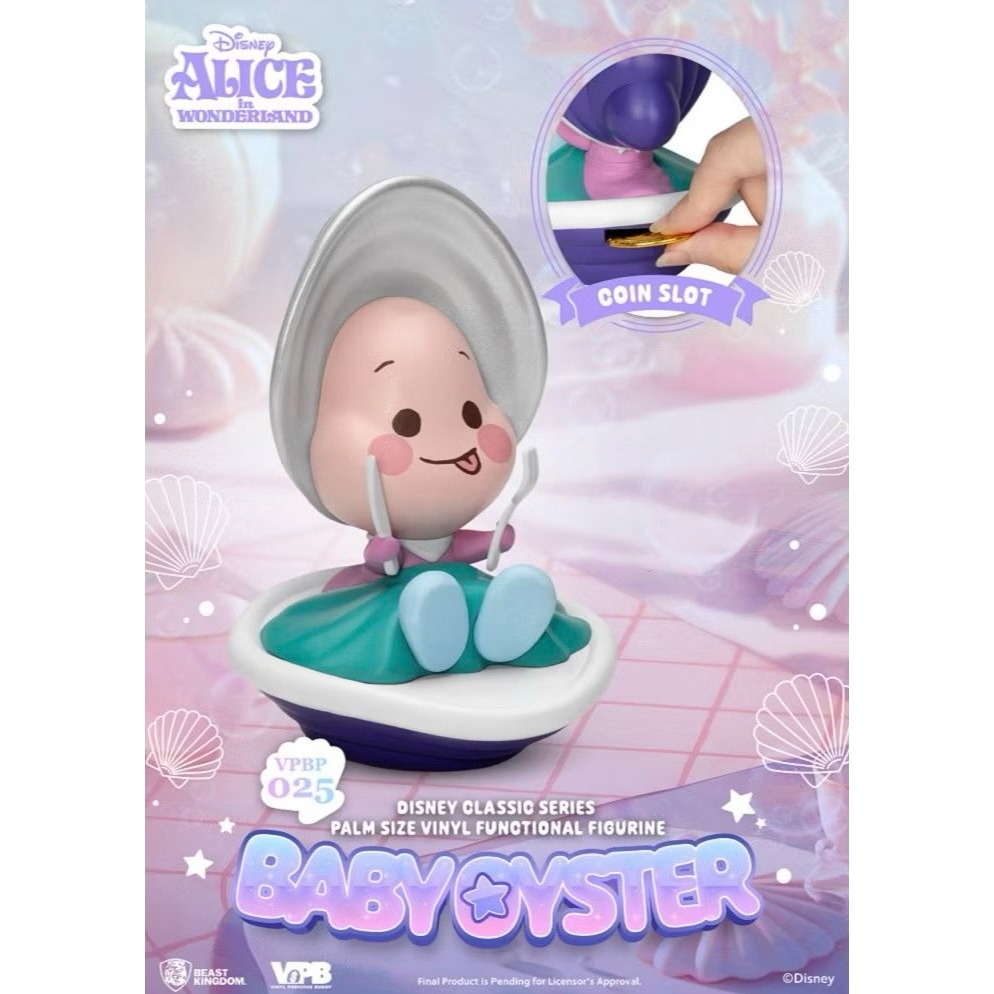 迪士尼 掌心儲金公仔 牡蠣寶寶 小牡蠣 愛麗絲夢遊仙境 存錢筒 存錢桶 擺飾 擺件 公仔-細節圖2