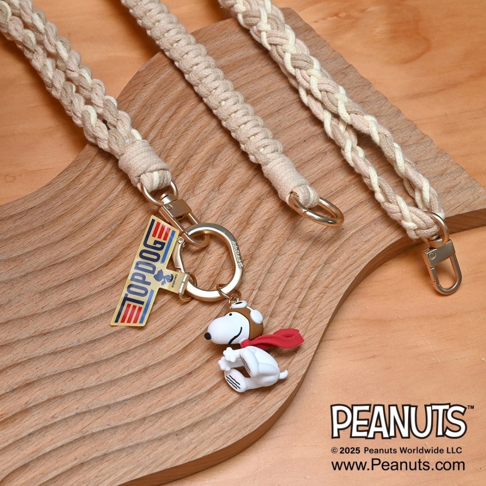 【7-ELEVEN 門市團購】infoThink 訊想科技 史努比 飛行 手機編織頸掛繩 手機掛繩 公仔吊繩-細節圖3