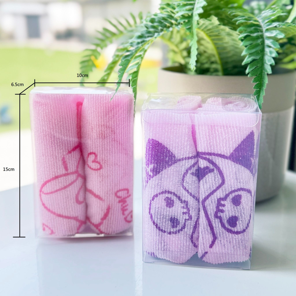 三麗鷗 Kitty 酷洛米 美容去角質巾2入組 去角質 浴巾 毛巾-細節圖2