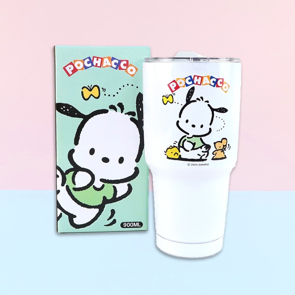 三麗鷗 大耳狗 帕恰狗 900ml 不鏽鋼冰霸杯 冰壩杯 保溫杯 保冰杯 冰霸杯-規格圖2