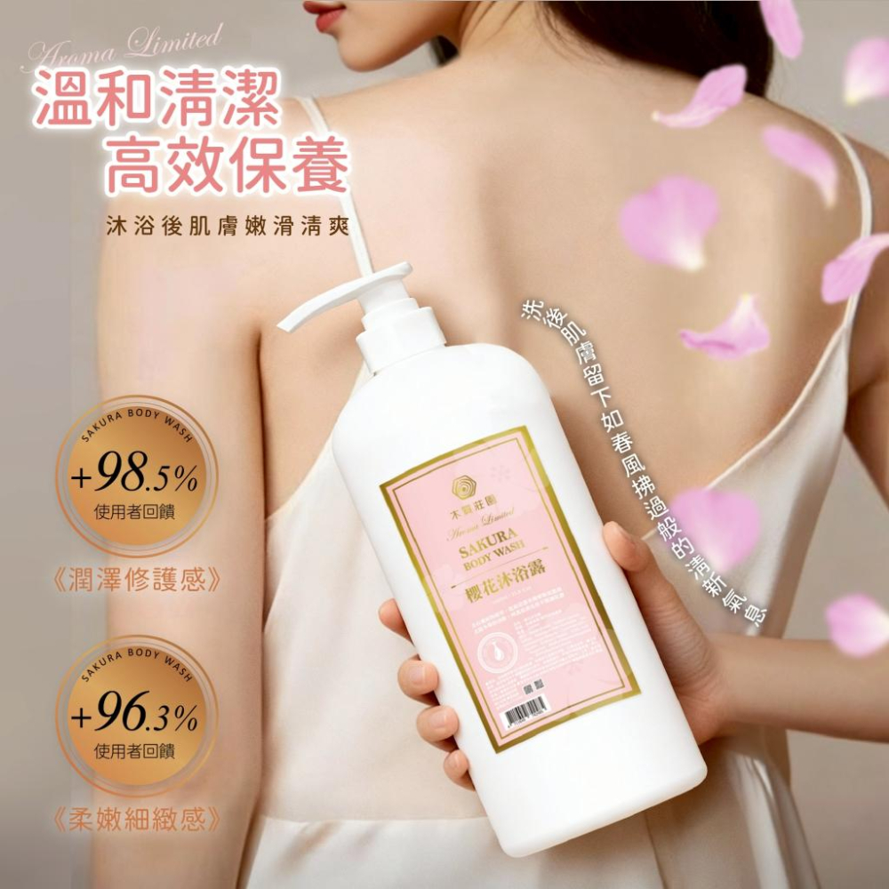 木質莊園 櫻花沐浴露 沐浴乳 1000ML-細節圖5