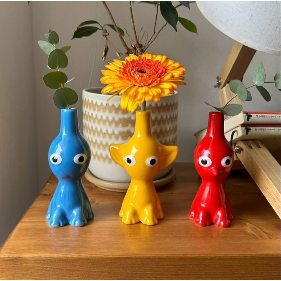 【限時購】日本限定 Pikmin 皮克敏造型陶瓷花瓶 花瓶 插花 任天堂 Nintendo-細節圖3