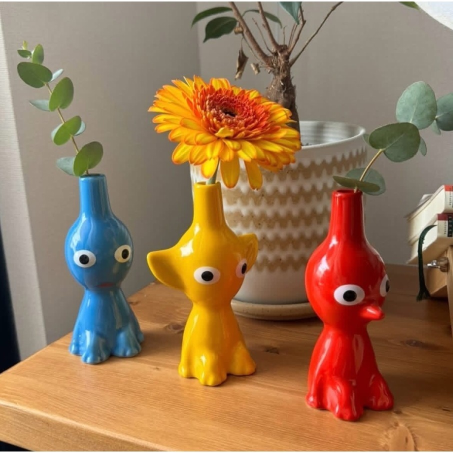 【限時購】日本限定 Pikmin 皮克敏造型陶瓷花瓶 花瓶 插花 任天堂 Nintendo-細節圖4