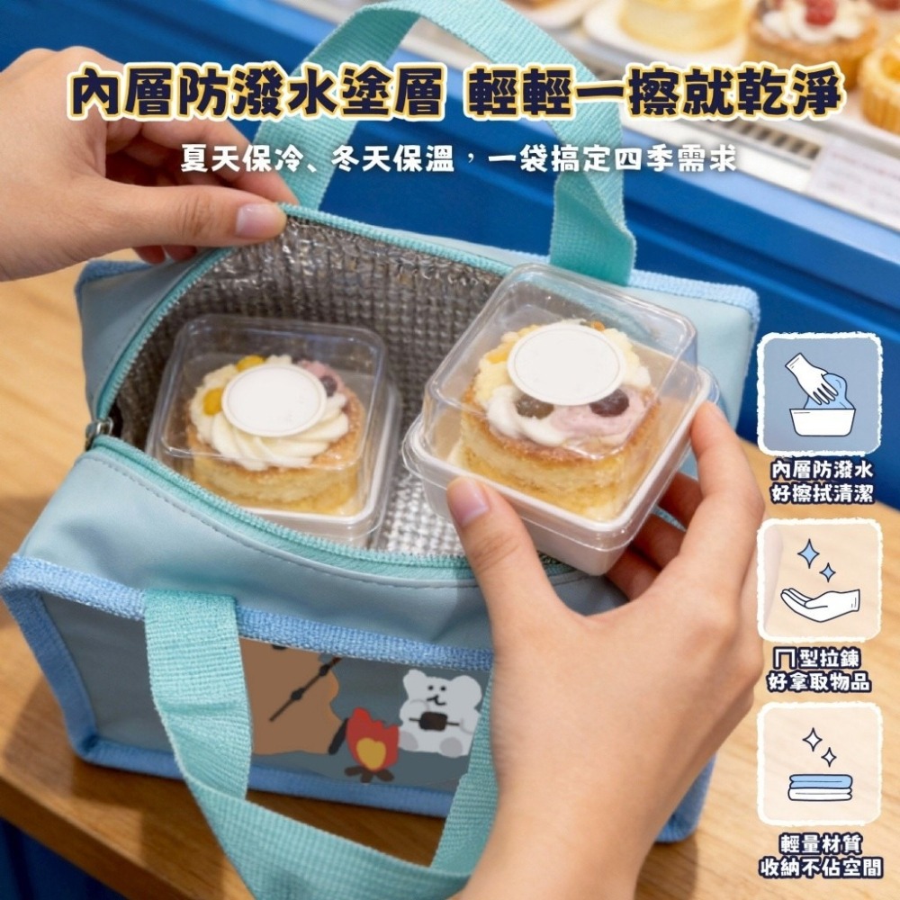 【限時購】Dinotaeng 短尾矮袋鼠 霧面漆皮保溫袋 保溫袋 保冰袋 午餐袋 手提袋 野餐袋-細節圖4
