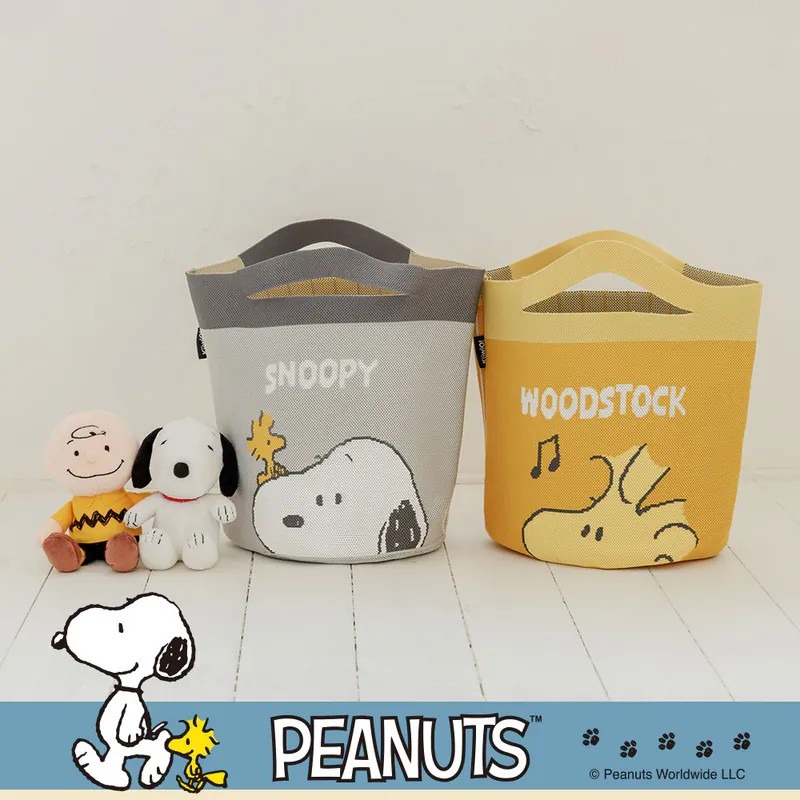 史努比 Snoopy 雙面針織手袋 手提包 手提袋 水桶包 針織包-細節圖5