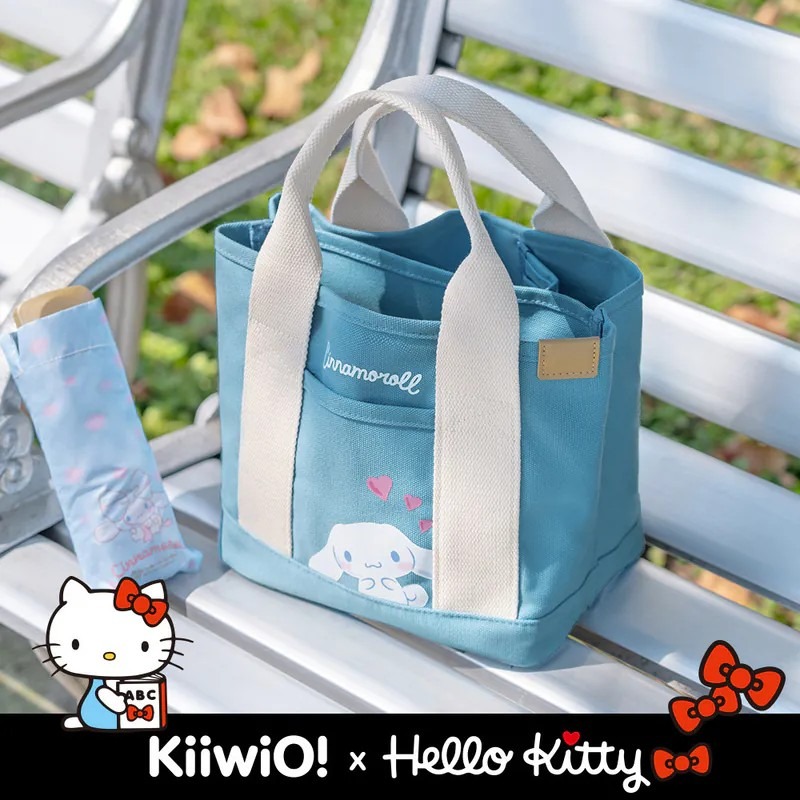 三麗鷗 酷洛米 Kitty 大耳狗 多隔層厚磅帆布兩用托特包 KATO 托特包 手提包-規格圖9