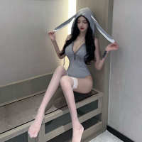 【任選兩套只要＄988】FW0072 高開衩淘氣兔連體套裝