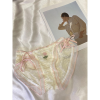 【任選三件只要$599】FU0015 可愛蝴蝶結綁帶蕾絲荷葉邊內褲