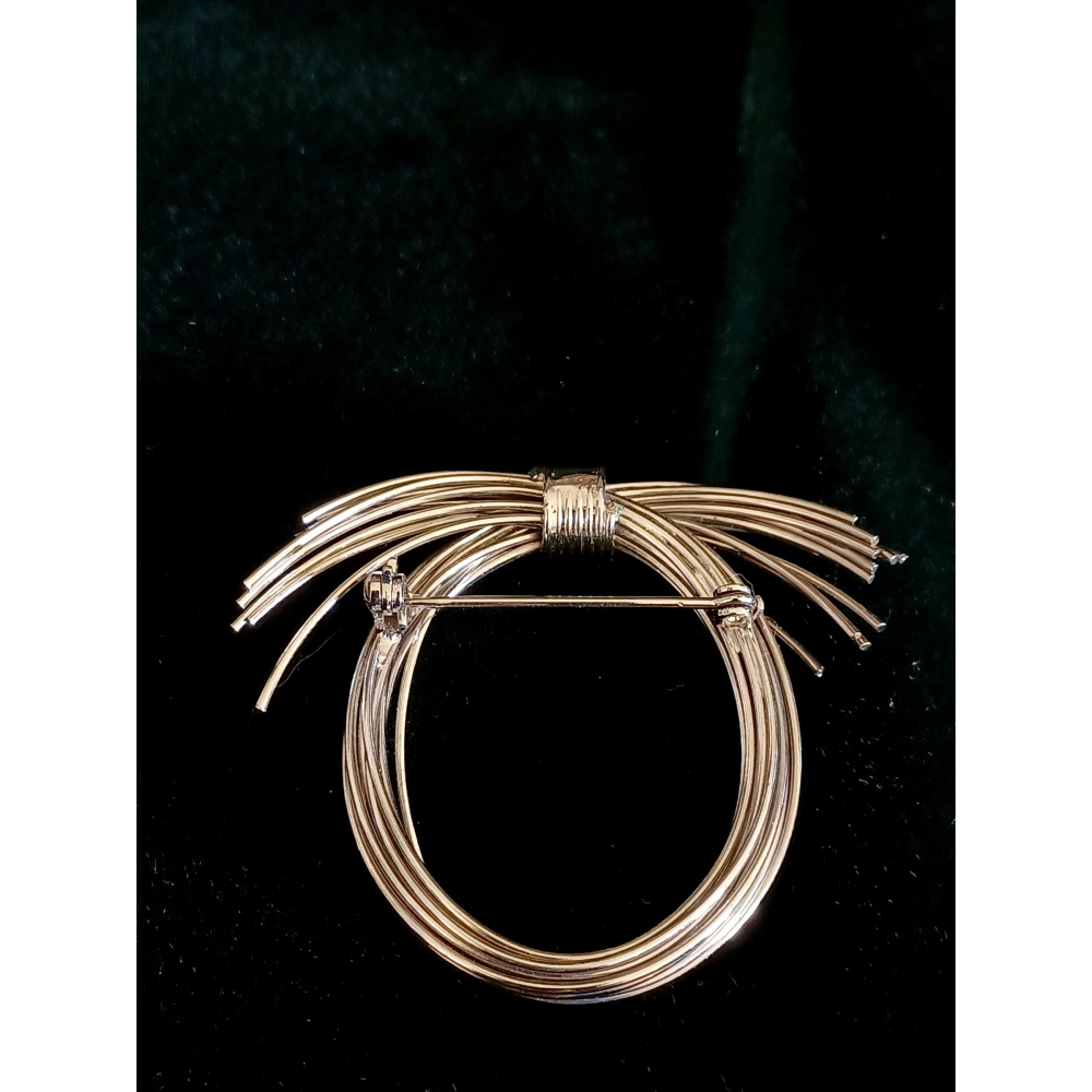 vintage jewelry  典雅立體金屬絲花環 胸針 別針 1180元-細節圖9