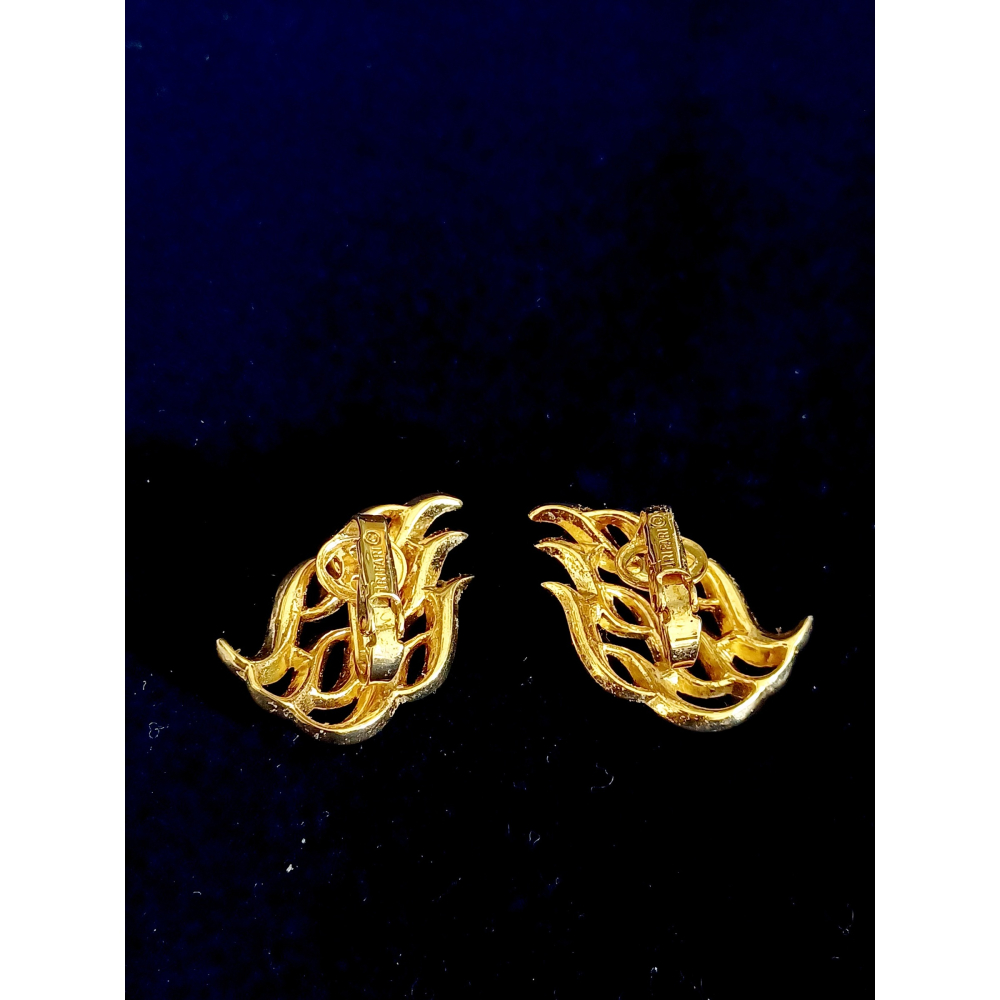 vintage jewelry Trifari 典雅金色火焰 夾式耳環 980元-細節圖9
