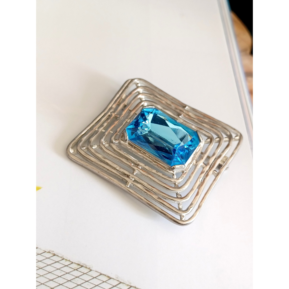 vintage jewelry  典雅迴圈萊茵 胸針 別針 880元-細節圖3