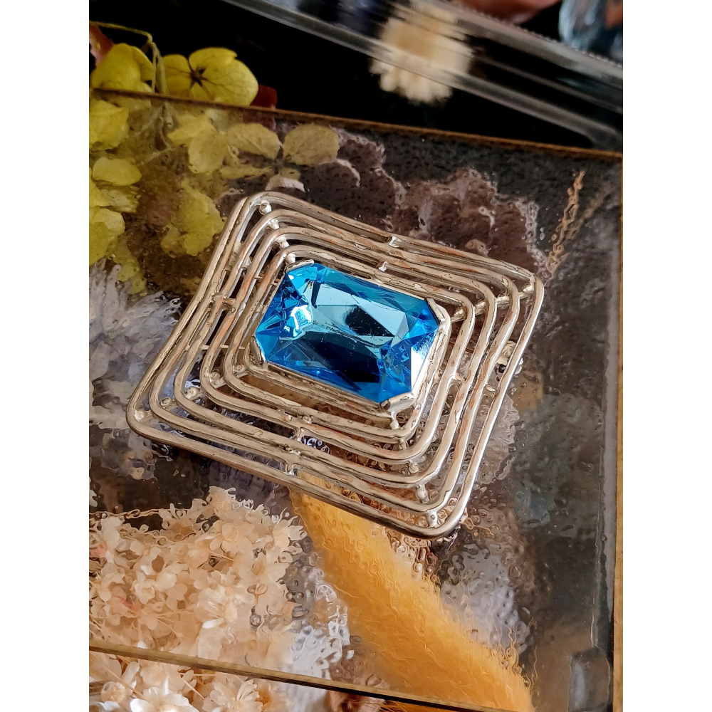 vintage jewelry  典雅迴圈萊茵 胸針 別針 880元-細節圖6