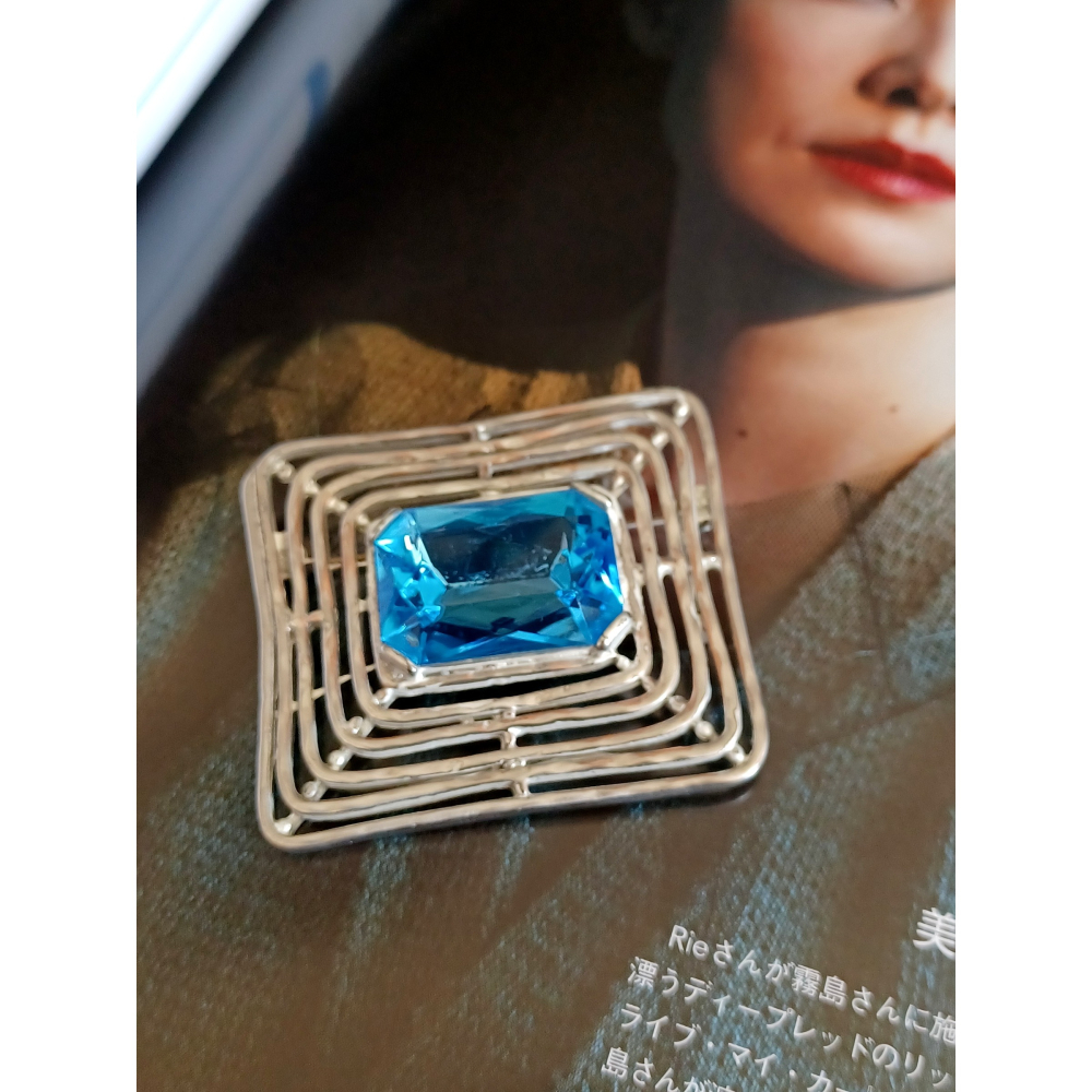 vintage jewelry  典雅迴圈萊茵 胸針 別針 880元-細節圖7
