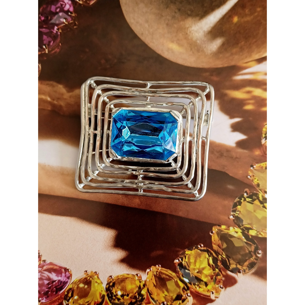 vintage jewelry  典雅迴圈萊茵 胸針 別針 880元-細節圖8