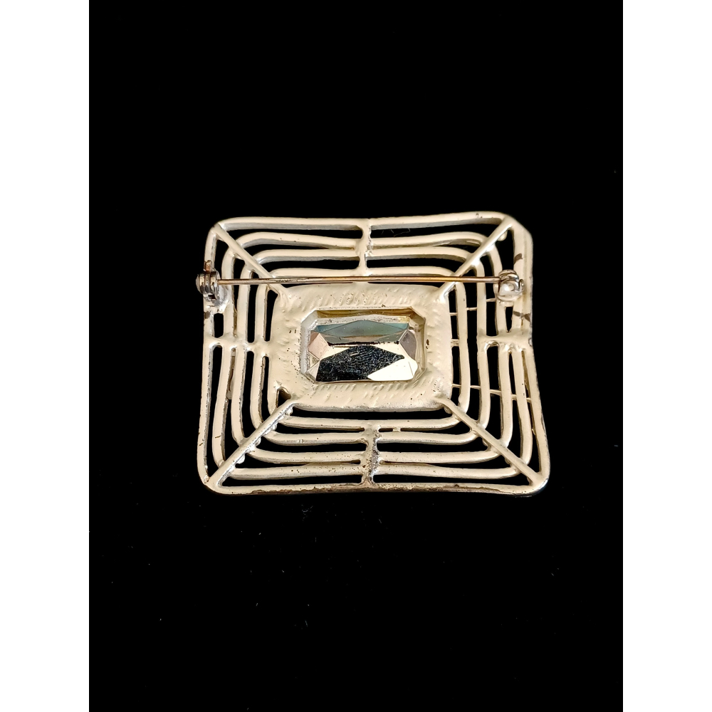 vintage jewelry  典雅迴圈萊茵 胸針 別針 880元-細節圖9