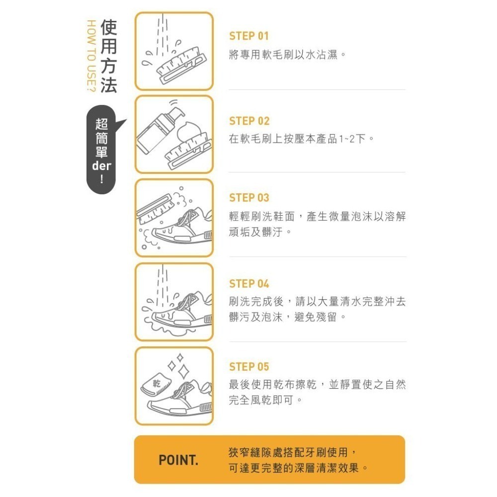 現貨秒出🥳 防禦工事 水洗 洗鞋 洗鞋特工 清潔保養 雙效慕斯 (附鬃毛刷) TFSCSW120-細節圖6