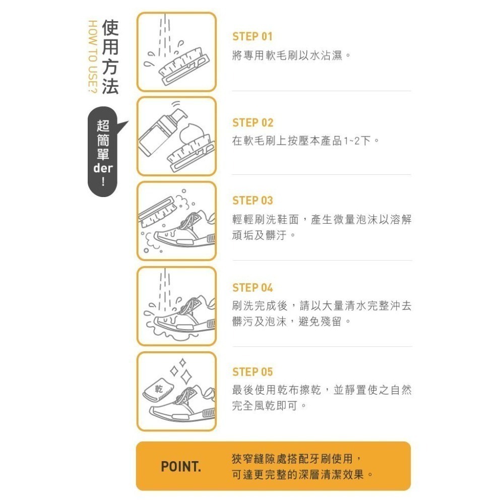 現貨秒出🥳 防禦工事 水洗 洗鞋 洗鞋特工 清潔保養 雙效慕斯 (附鬃毛刷) TFSCSW120-細節圖6