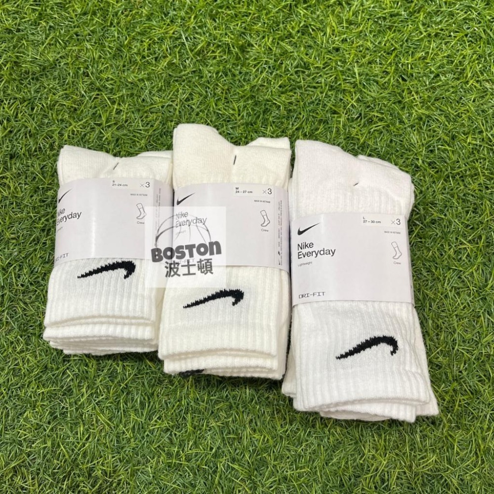 NIKE 現貨 台灣公司貨 NIKE長襪 勾勾長襪 運動 中筒襪 襪子 薄底 3雙一組 白SX7676 100 黑010-細節圖2