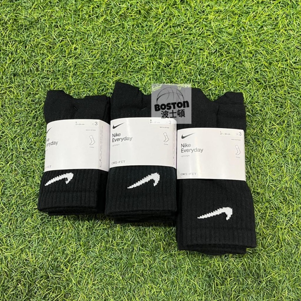 NIKE 現貨 台灣公司貨 NIKE長襪 勾勾長襪 運動 中筒襪 襪子 薄底 3雙一組 白SX7676 100 黑010-細節圖3