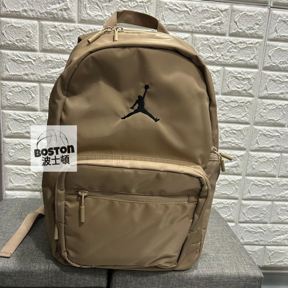 Jordan 喬丹 書包 背包 後背包 筆電包 運動包 雙肩包 筆電13＂ IB8467 黑 010 卡其 240-細節圖3