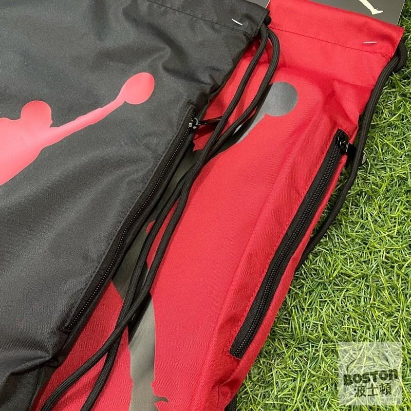 JORDAN AIR 束口袋 背包 後背包 大飛人LOGO 黑色 9A0502 023 紅色 R78-細節圖2