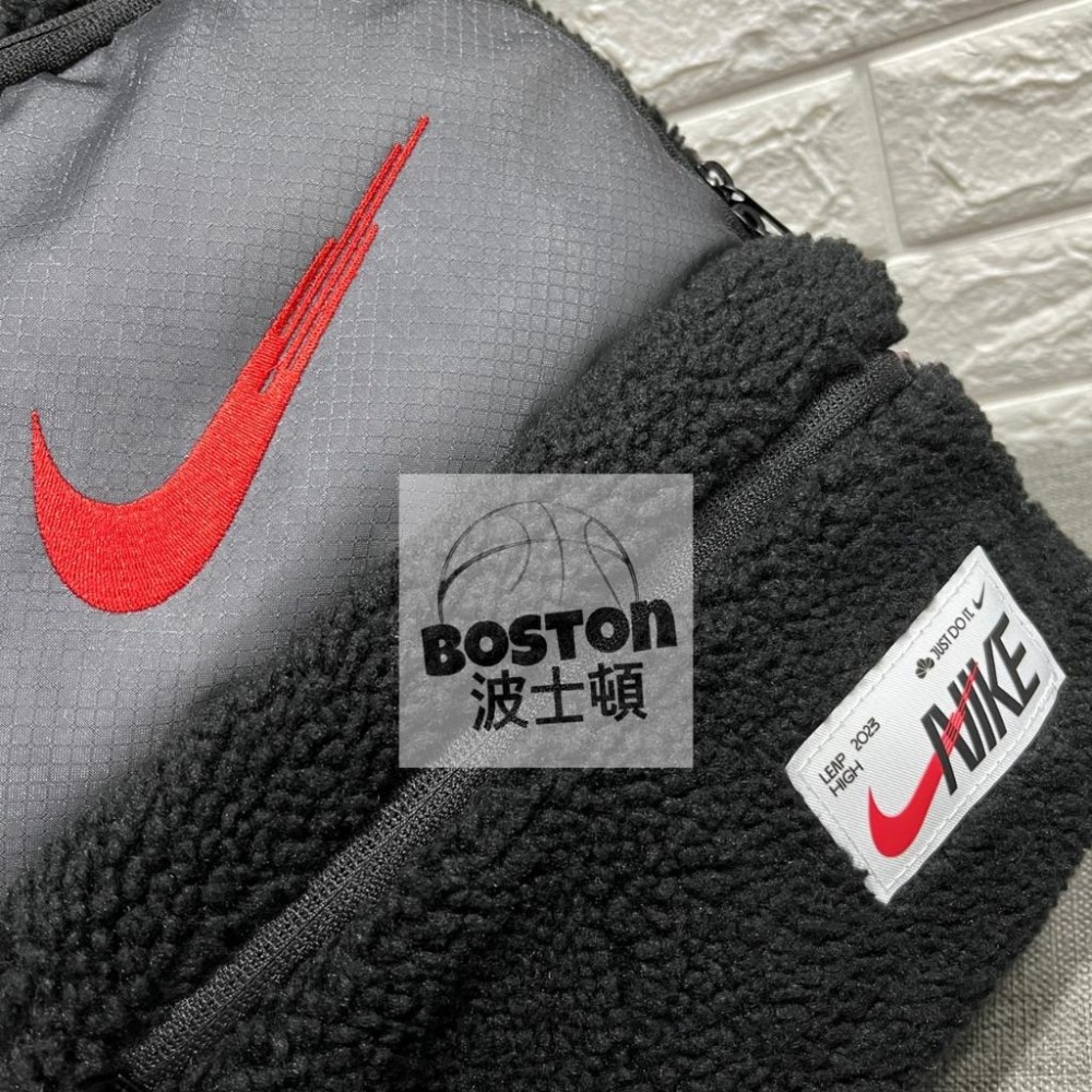 NIKE後背包 小包 雙肩包 運動 Y NK JDI MINI BKPK SHERPA CN 黑紅 FD4458 010-細節圖3