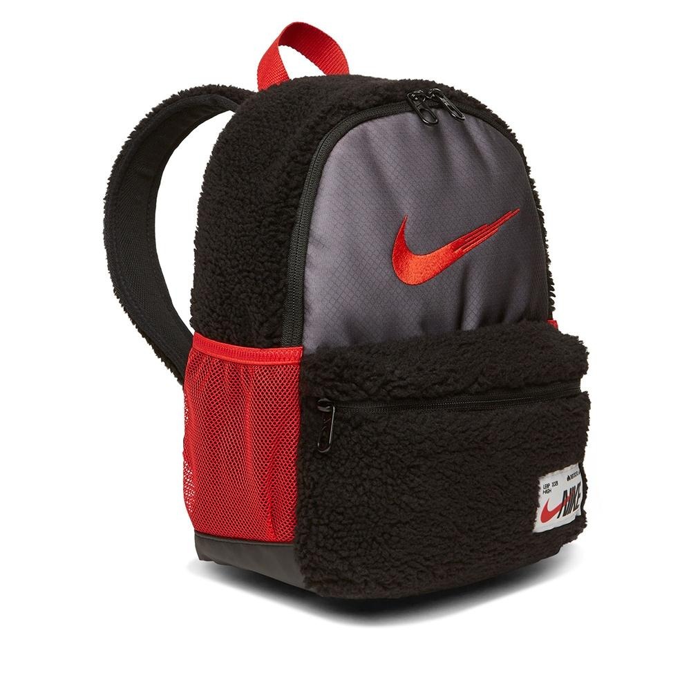 NIKE後背包 小包 雙肩包 運動 Y NK JDI MINI BKPK SHERPA CN 黑紅 FD4458 010-細節圖5