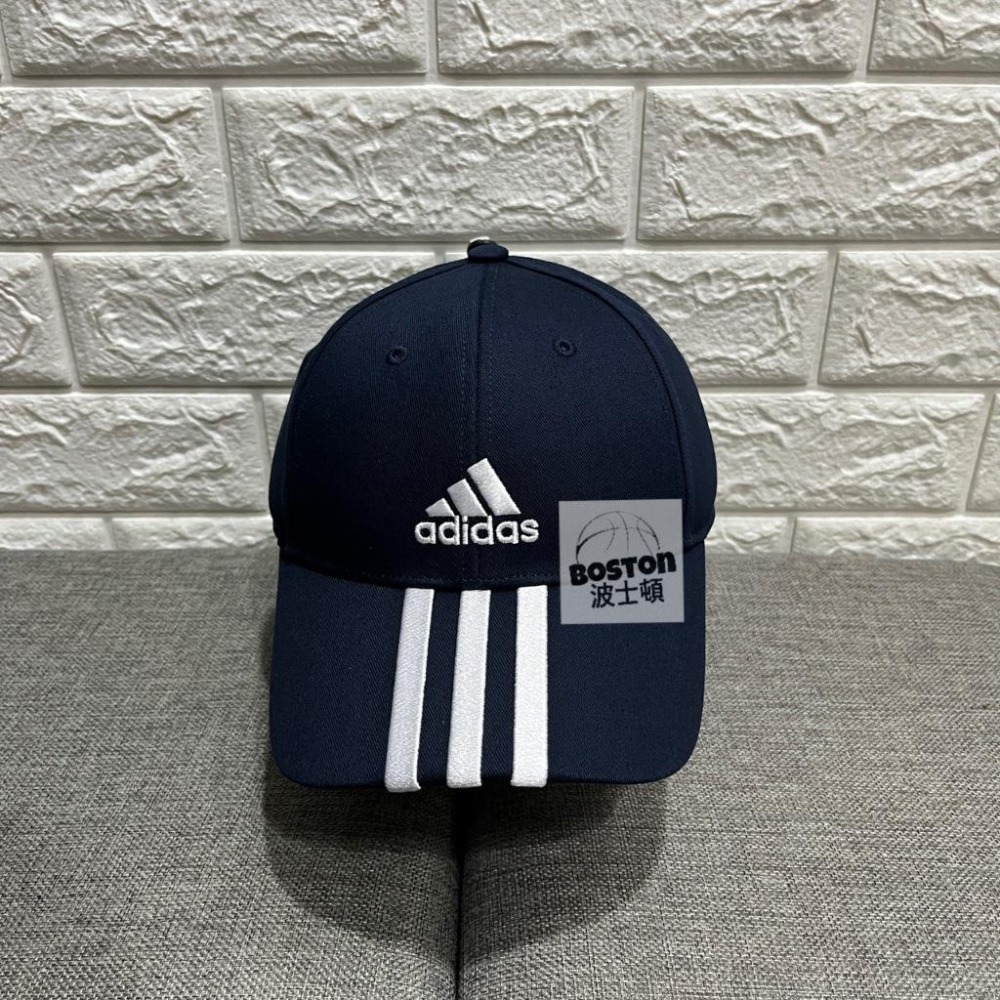 Adidas BBALL 3S CAP CT 帽子 棒球帽 老帽 遮陽帽 三線 經典款 深藍 II3510-細節圖6