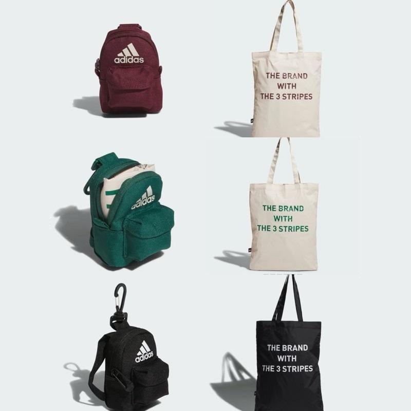 Adidas 隨身袋 托特包 環保袋 AirPod包 耳機包 零錢包 隨身包 黑 IB0294 綠 JH3728 酒紅-細節圖3