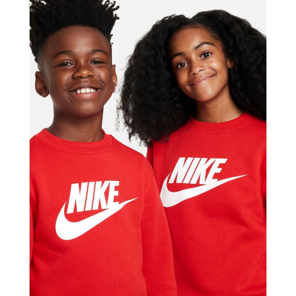 Nike 童裝 男童 女童 上衣 保暖 圓領長袖 長袖 刷毛 長袖上衣 FD2992 紅 657 黑 010-細節圖4