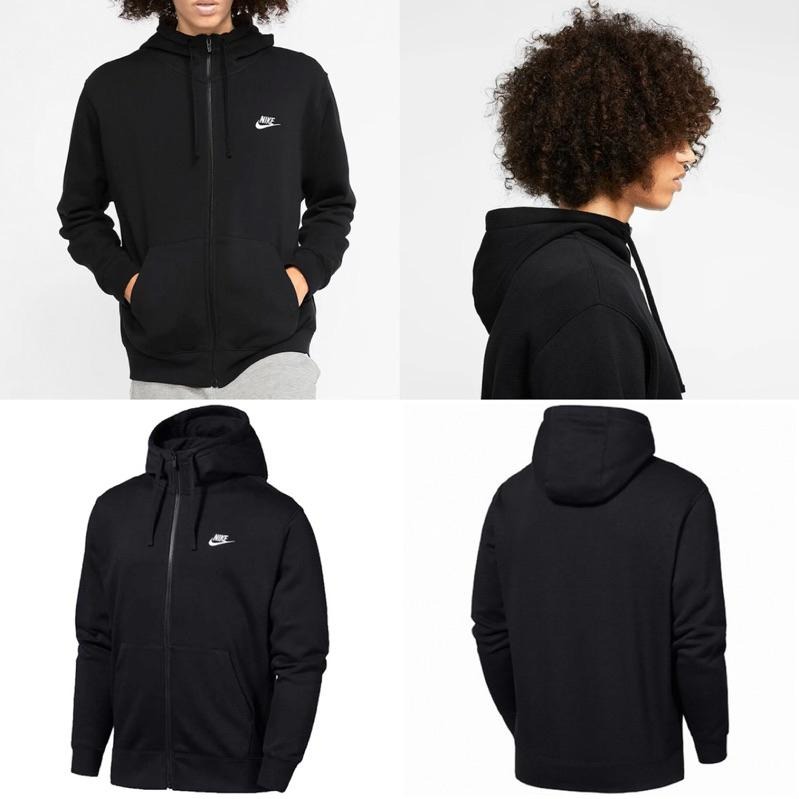 Nike Sportswear Club 長袖 外套 連帽 休閒 運動 棉質 刷毛 BV2646 黑 010 灰 063-細節圖5