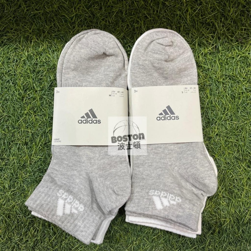 ADIDAS LOGO 運動 休閒 運動襪 休閒襪 運動短襪 休閒短襪 半腳踝 三雙入 黑白灰 IC1283-細節圖2