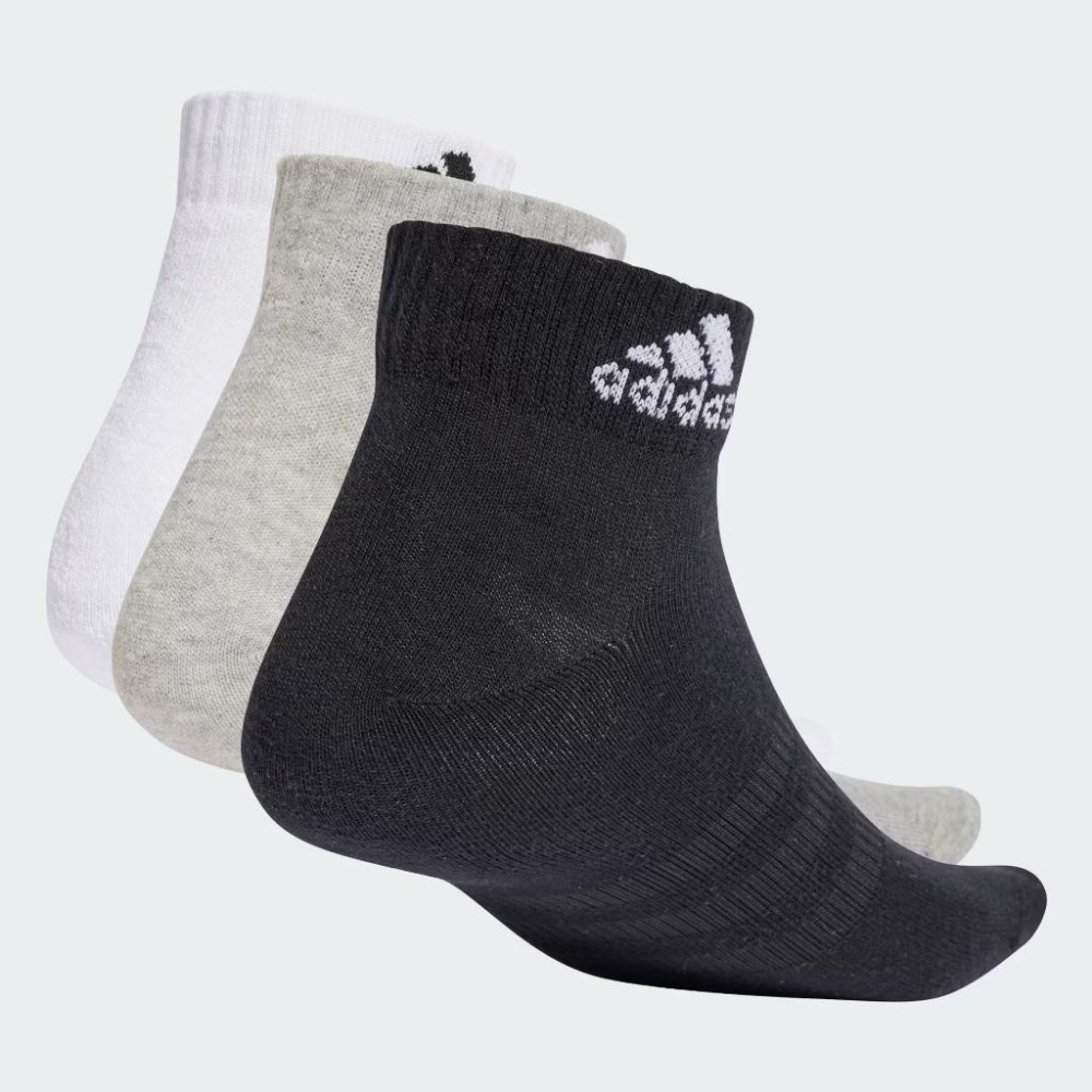 ADIDAS LOGO 運動 休閒 運動襪 休閒襪 運動短襪 休閒短襪 半腳踝 三雙入 黑白灰 IC1283-細節圖4