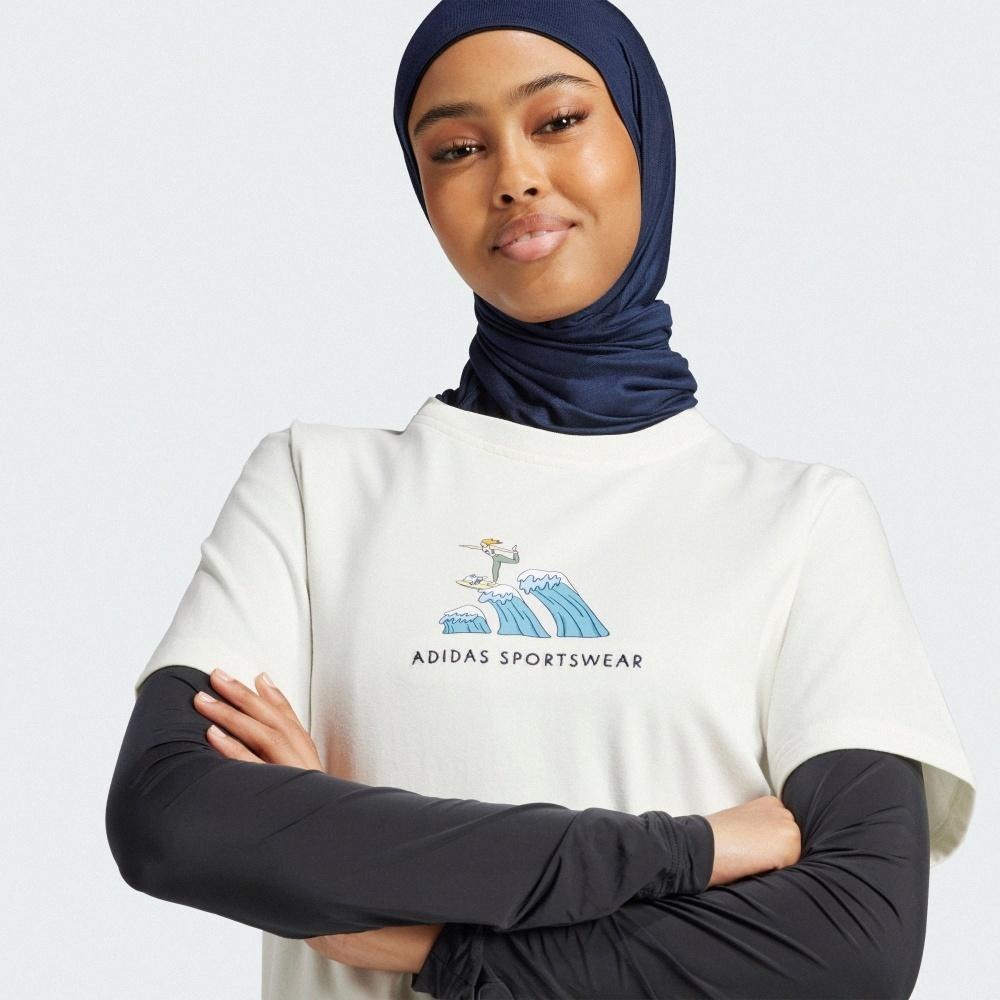 Adidas CODES DOODLE SURF 短袖 上衣 T恤 運動 休閒 米白 JX5330 紫 JX5328-細節圖9