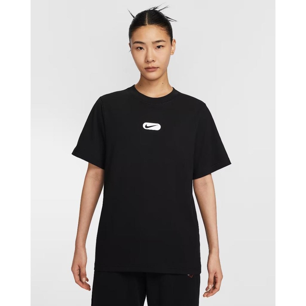 Nike Sportswear Club 短袖 T恤 上衣 運動 休閒 寬版 女 HQ1699 黑 010 藍 423-細節圖3
