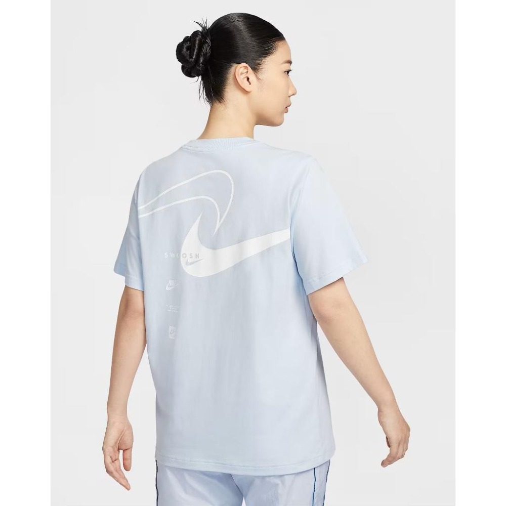 Nike Sportswear Club 短袖 T恤 上衣 運動 休閒 寬版 女 HQ1699 黑 010 藍 423-細節圖4