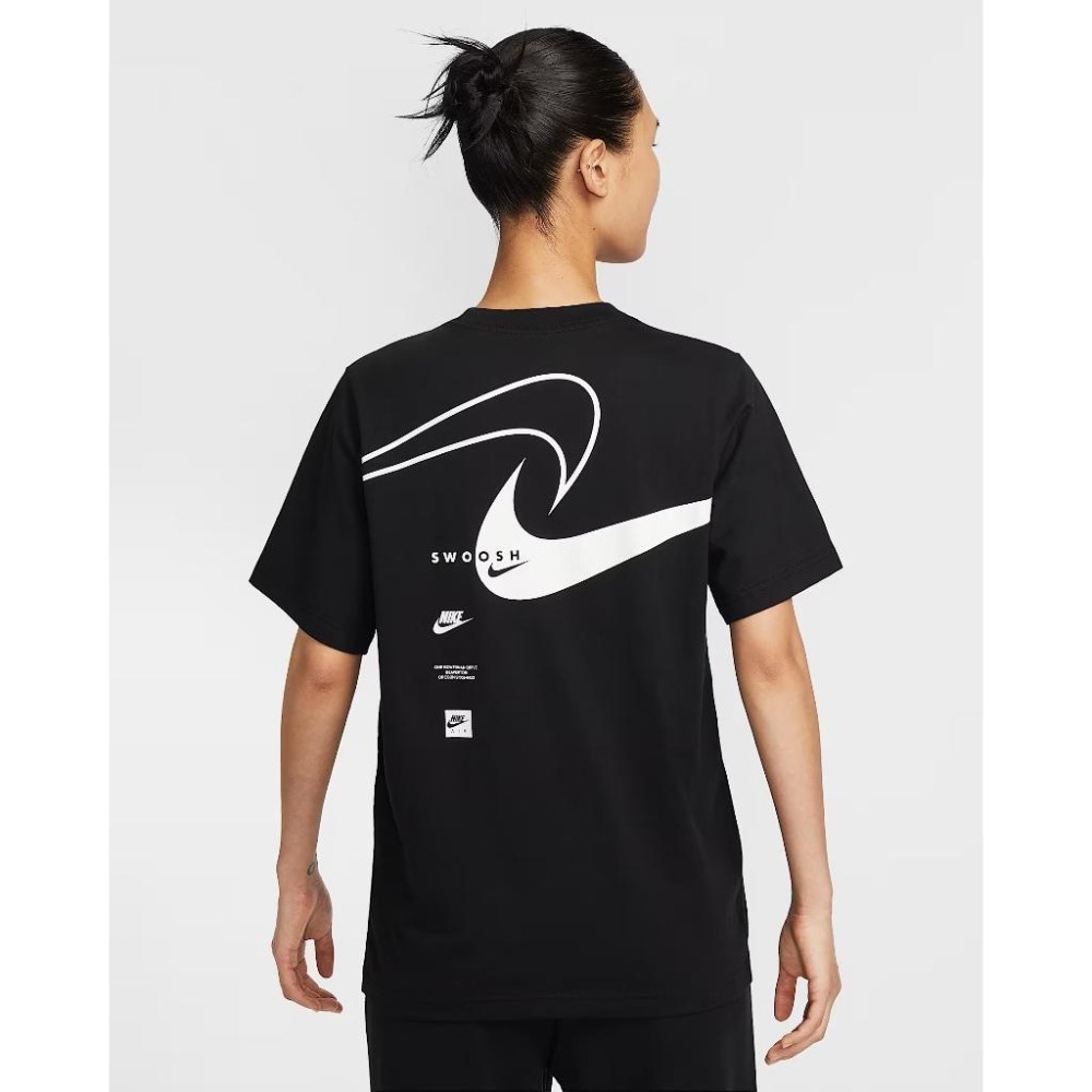 Nike Sportswear Club 短袖 T恤 上衣 運動 休閒 寬版 女 HQ1699 黑 010 藍 423-細節圖5