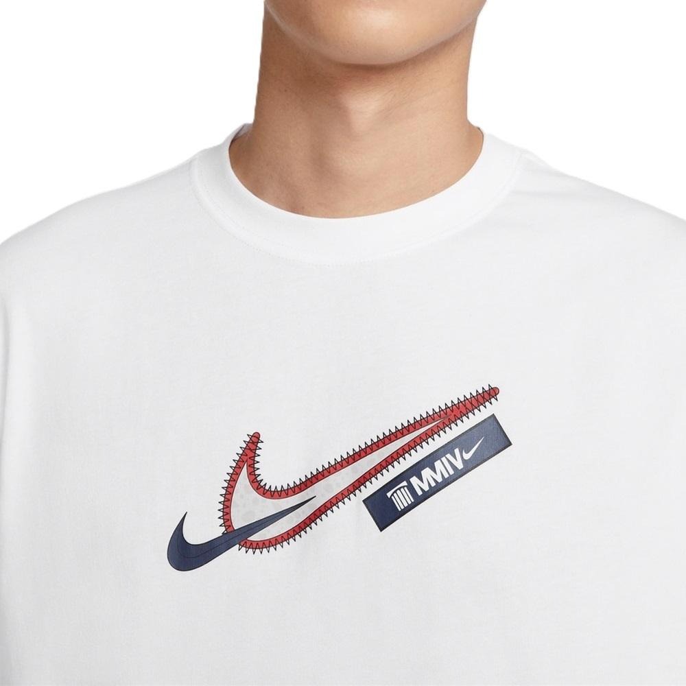 Nike LBJ Max90 Tee 男款 寬鬆 純棉 短袖 巴黎奧運 美國隊配色 白 FZ8076 100 藍410-細節圖5