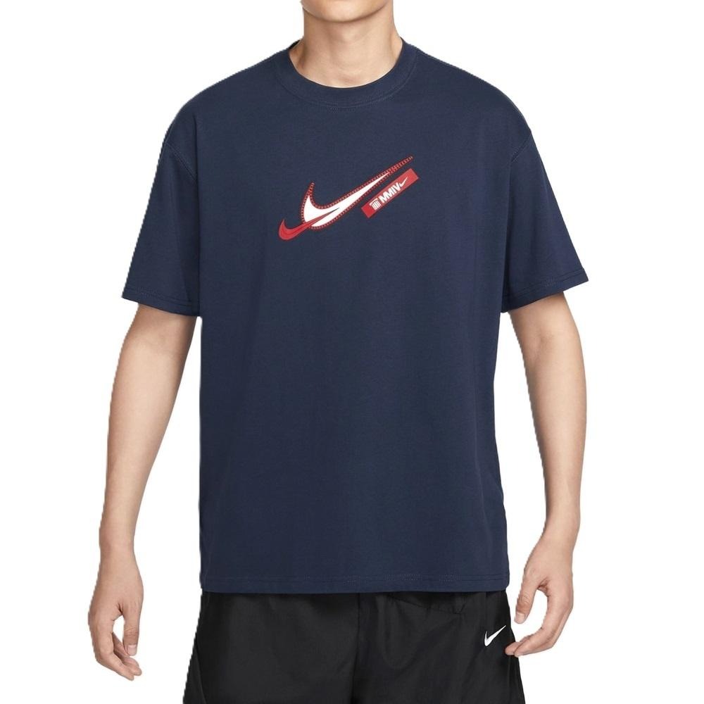 Nike LBJ Max90 Tee 男款 寬鬆 純棉 短袖 巴黎奧運 美國隊配色 白 FZ8076 100 藍410-細節圖7