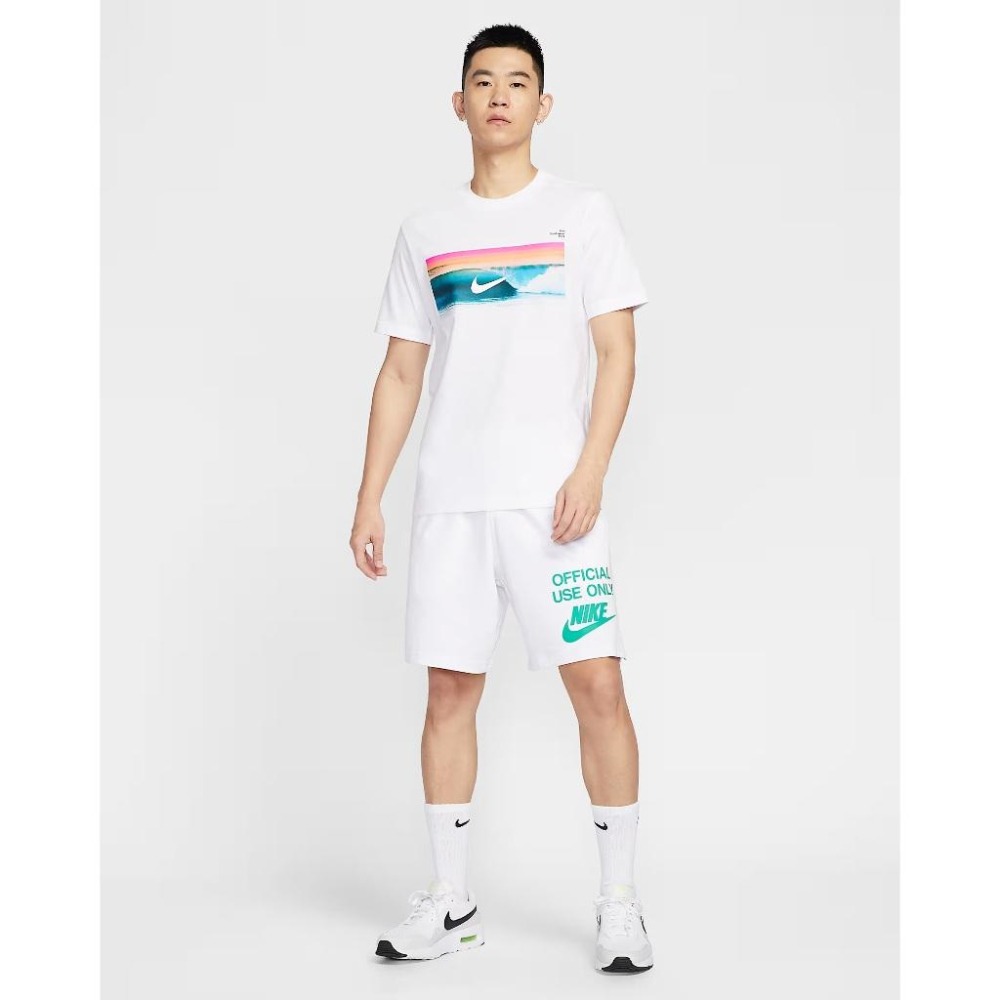 Nike Sportswear 短袖 上衣 T恤 海浪 彩色 經典 休閒 純棉 HJ0761 白 100 黑 010-細節圖2