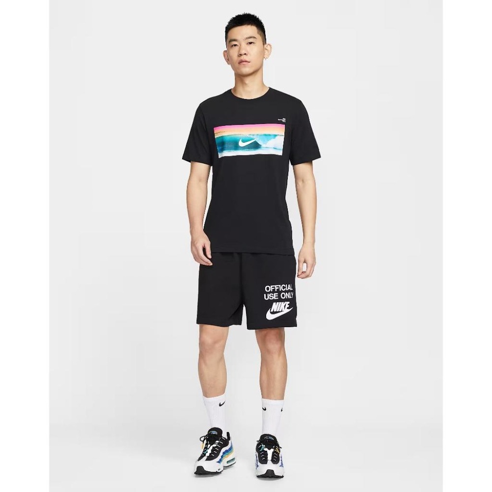 Nike Sportswear 短袖 上衣 T恤 海浪 彩色 經典 休閒 純棉 HJ0761 白 100 黑 010-細節圖3