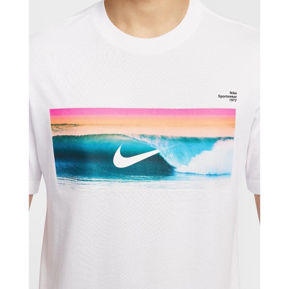 Nike Sportswear 短袖 上衣 T恤 海浪 彩色 經典 休閒 純棉 HJ0761 白 100 黑 010-細節圖8