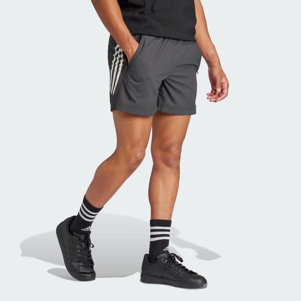 Adidas FUTURE ICONS 3-STRIPES WOVEN SHORTS 男款 短褲 輕薄 黑 IR9221-細節圖4
