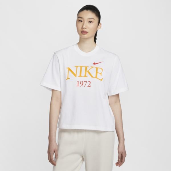 Nike AS W NSW TEE CLASSICS BOXY 女款 短袖 短版 運動 白 FQ6601 101-細節圖5