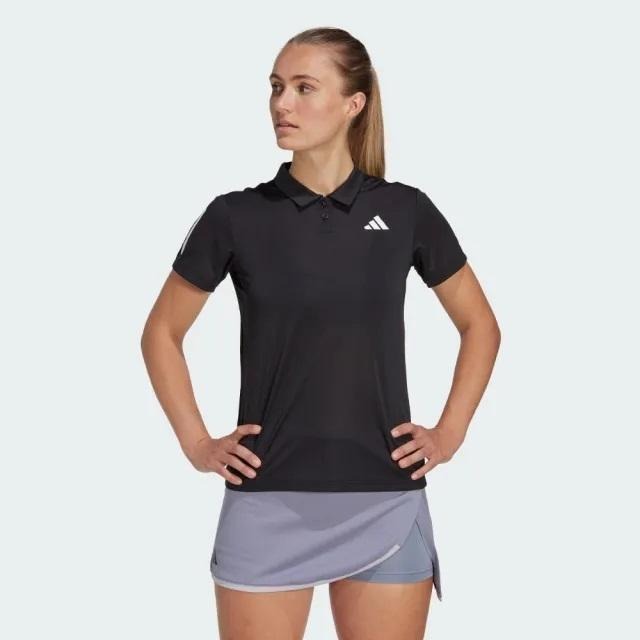 Adidas POLO衫 女款 短袖 上衣 排汗 跑步 輕便 黑HY2702 白HY2703-細節圖5
