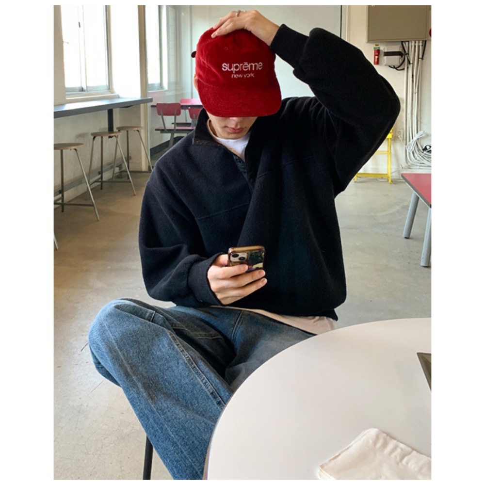 【SupeRich】韓貨代購連線🇰🇷質感立領半開襟開釦上衣-細節圖7