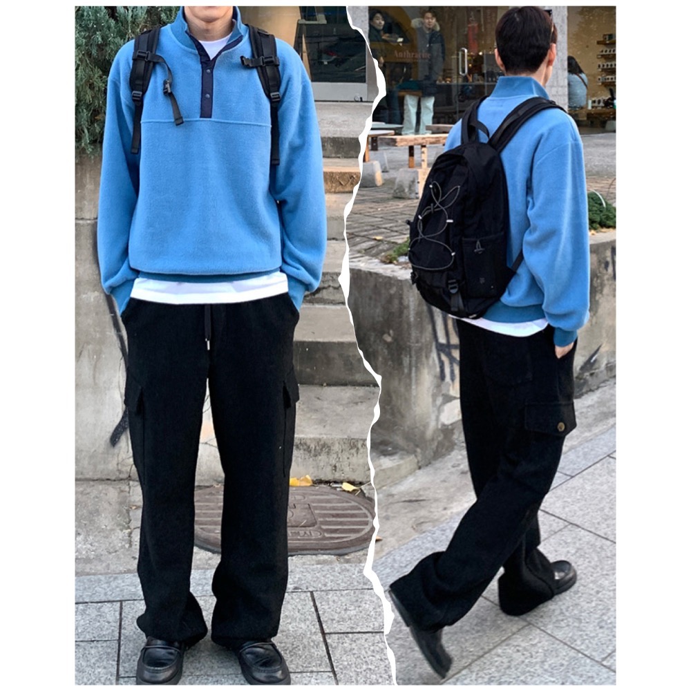 【SupeRich】韓貨代購連線🇰🇷質感立領半開襟開釦上衣-細節圖8